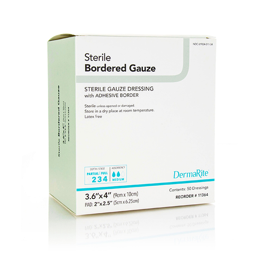 DermaRite Bordered Gauze Dressing (Sterile)