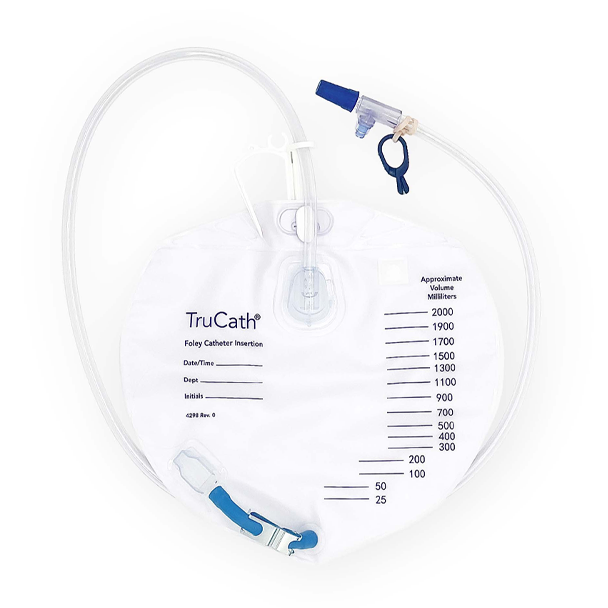 TruCath Night Drainage Bag with T-Tap Port and Sample Chamber (2000 mL)