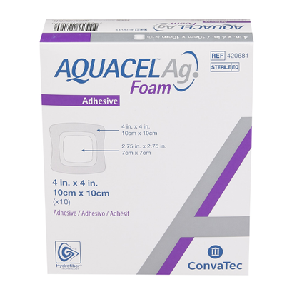 AQUACEL Ag Foam Dressing (4" x 4")
