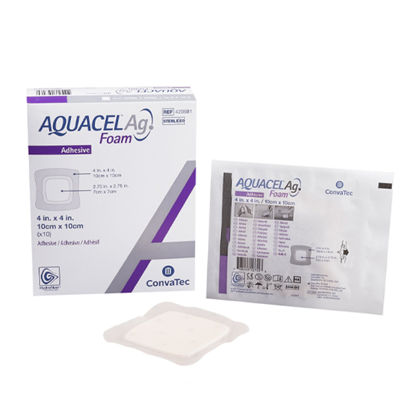 AQUACEL Ag Foam Dressing (4" x 4")