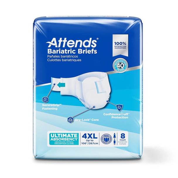 Attends DermaDry Overnight Bariatric Briefs