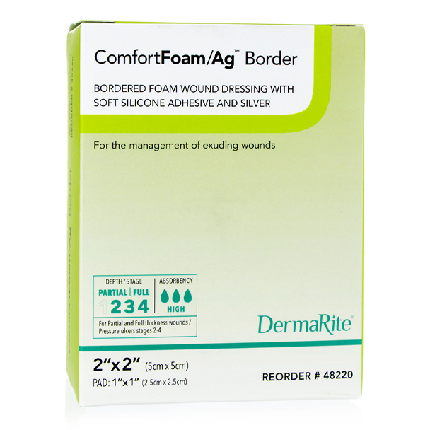 ComfortFoam Ag Silicone Bordered Foam Dressing
