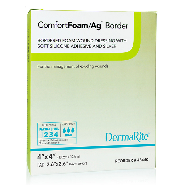 ComfortFoam Ag Silicone Bordered Foam Dressing