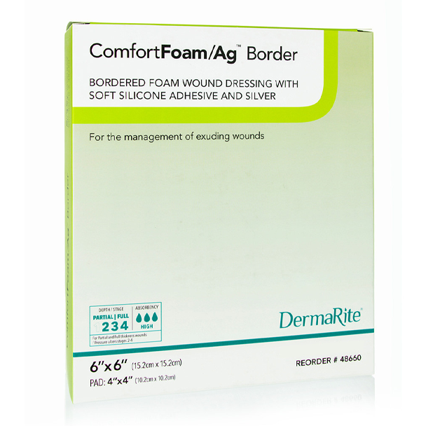 ComfortFoam Ag Silicone Bordered Foam Dressing