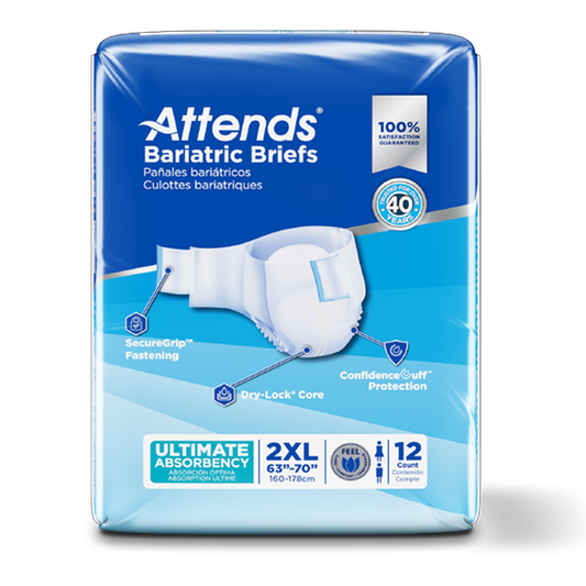 Attends DermaDry Overnight Bariatric Briefs