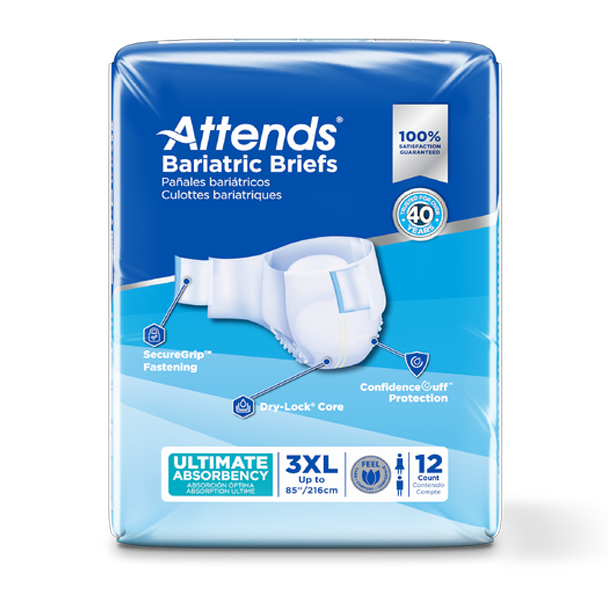 Attends DermaDry Overnight Bariatric Briefs