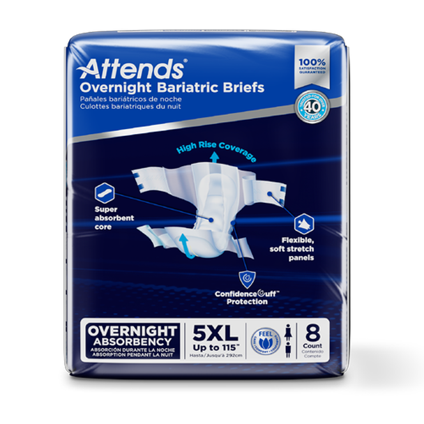 Attends DermaDry Overnight Bariatric Briefs