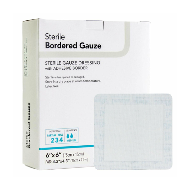 DermaRite Bordered Gauze Dressing (Non-Sterile)