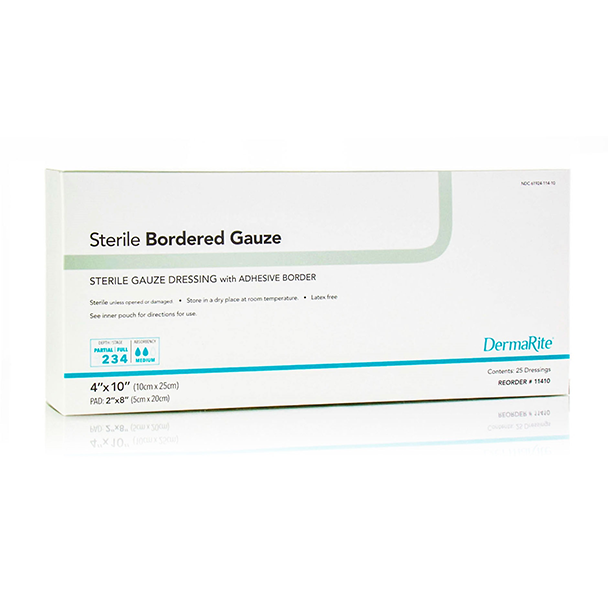 DermaRite Bordered Gauze Dressing (Sterile)