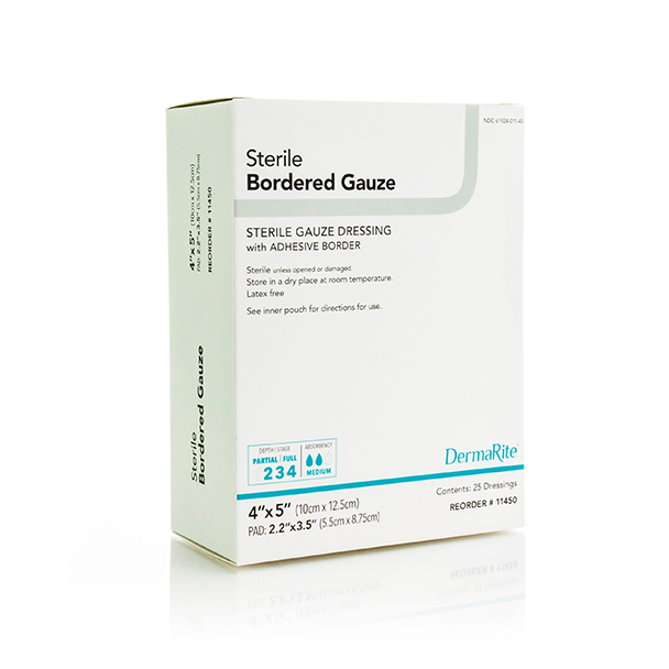 DermaRite Bordered Gauze Dressing (Sterile)