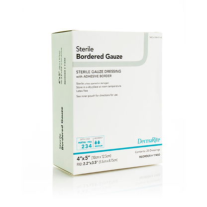 DermaRite Bordered Gauze Dressing (Sterile)