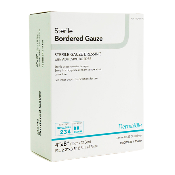 DermaRite Bordered Gauze Dressing (Sterile)