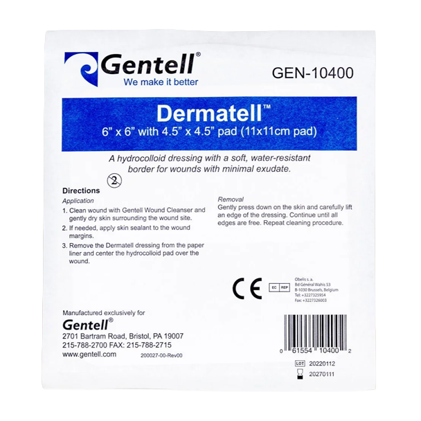 Dermatell Hydrocolloid Bordered Dressing (6" x 6")