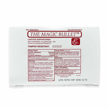 Magic Bullet Suppositories (100 ct)