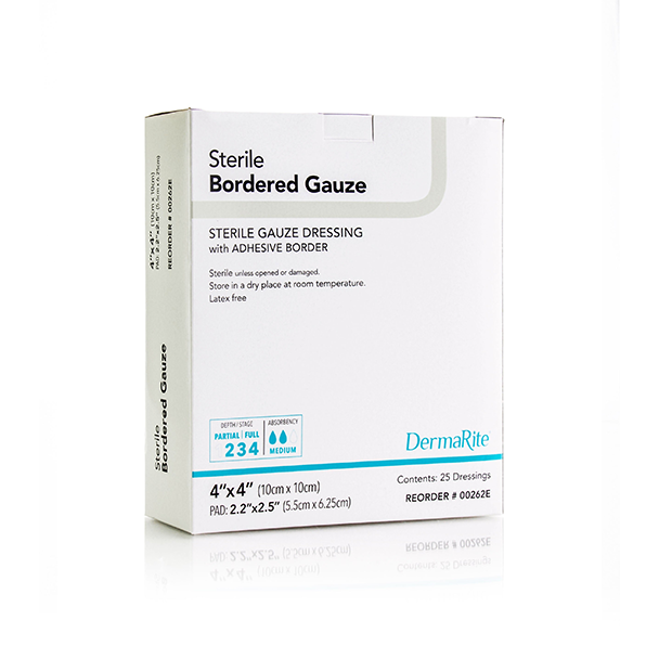 DermaRite Bordered Gauze Dressing (Sterile)