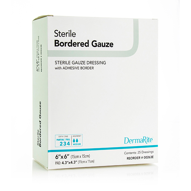 DermaRite Bordered Gauze Dressing (Sterile)