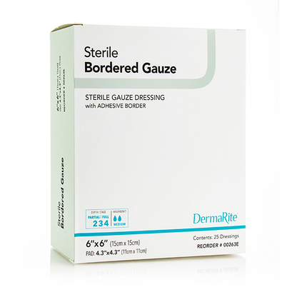 DermaRite Bordered Gauze Dressing (Sterile)