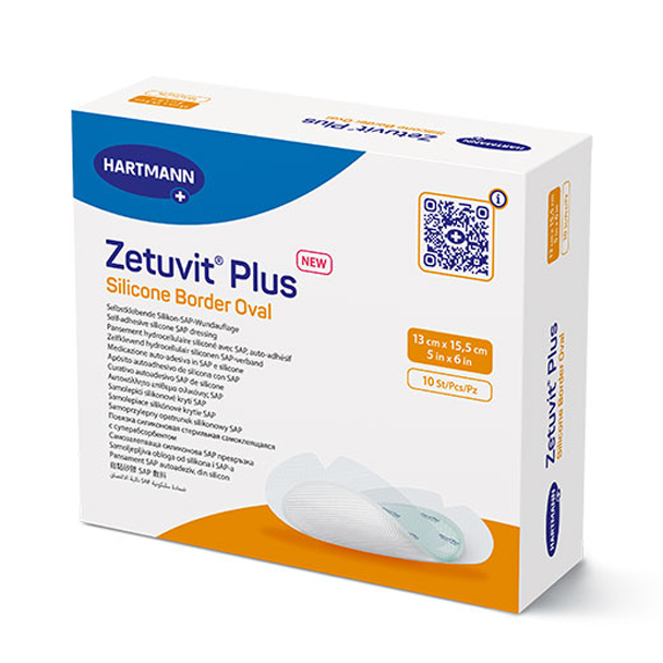 Zetuvit Plus Silicone Bordered Superabsorbent Dressing (Oval)